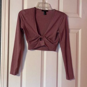 Mauve long sleeve crop top! *NEVER WORN*
